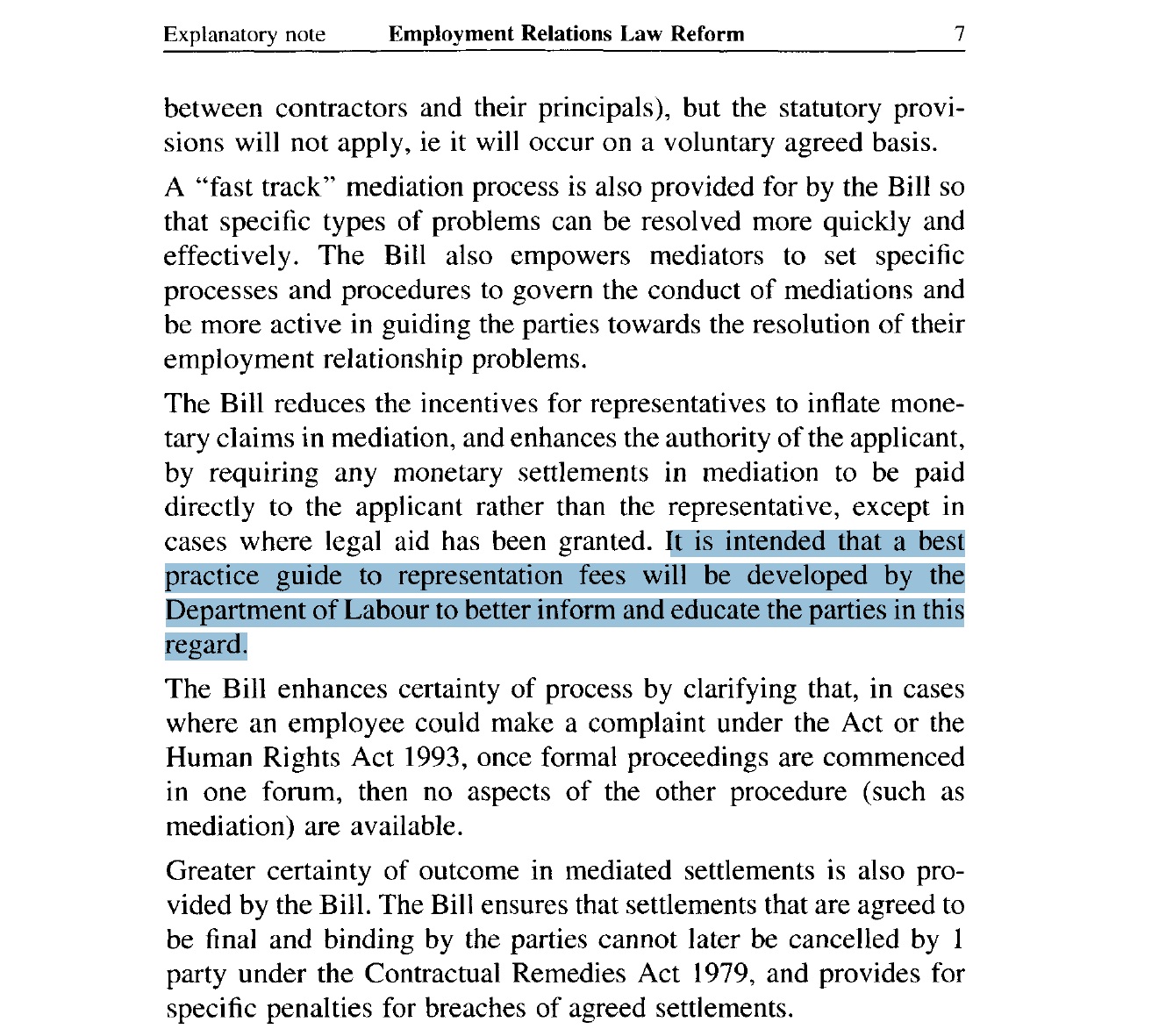 Employment Relations Law Reform Bill 2003 (92-1) (Explanatory Note)